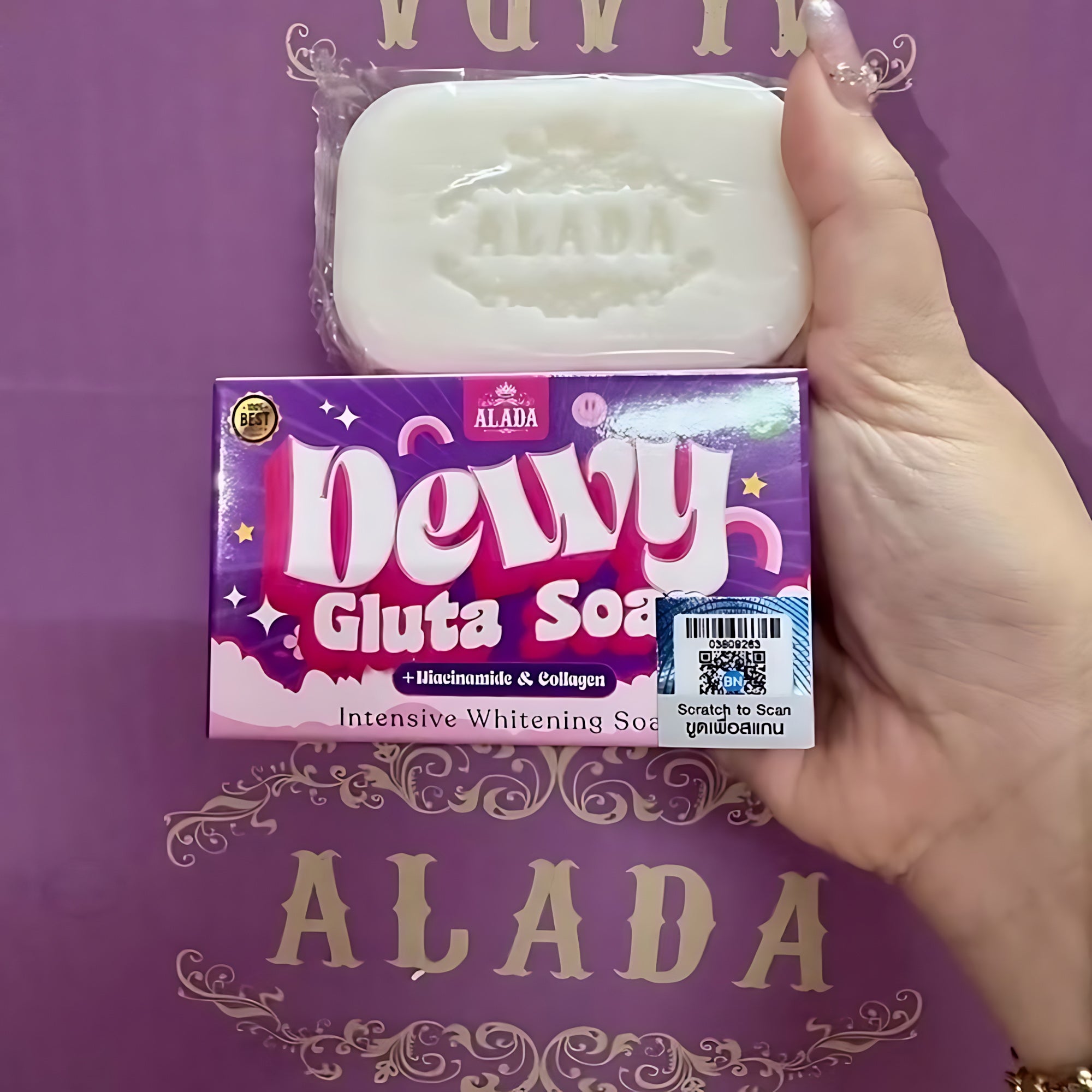 Alada Dewy Gluta Soap – Intensive Whitening with Niacinamide & Collagen – 70g
