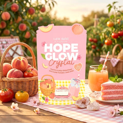 Luna Aura Hope Glow Crystal Peach Glutathione Juice Drink – 10 Sachets (18g each)