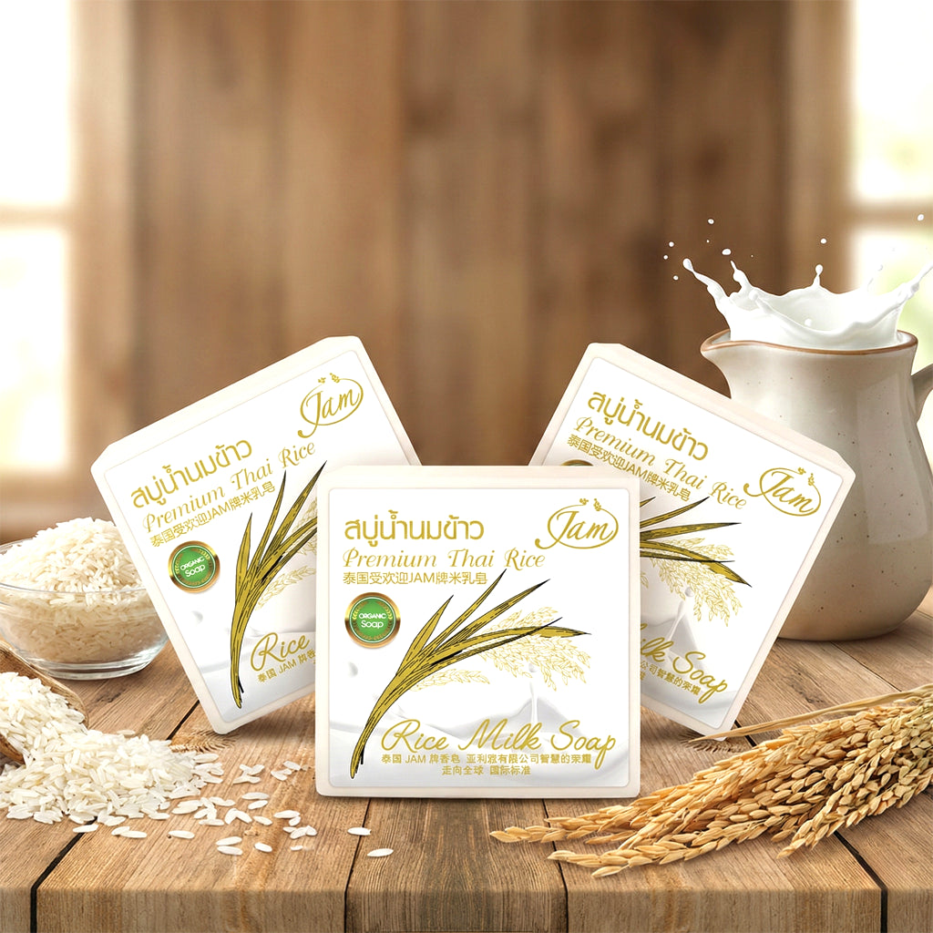 Premium Thai Rice Milk Soap – 65g (3 PCS COMBO)
