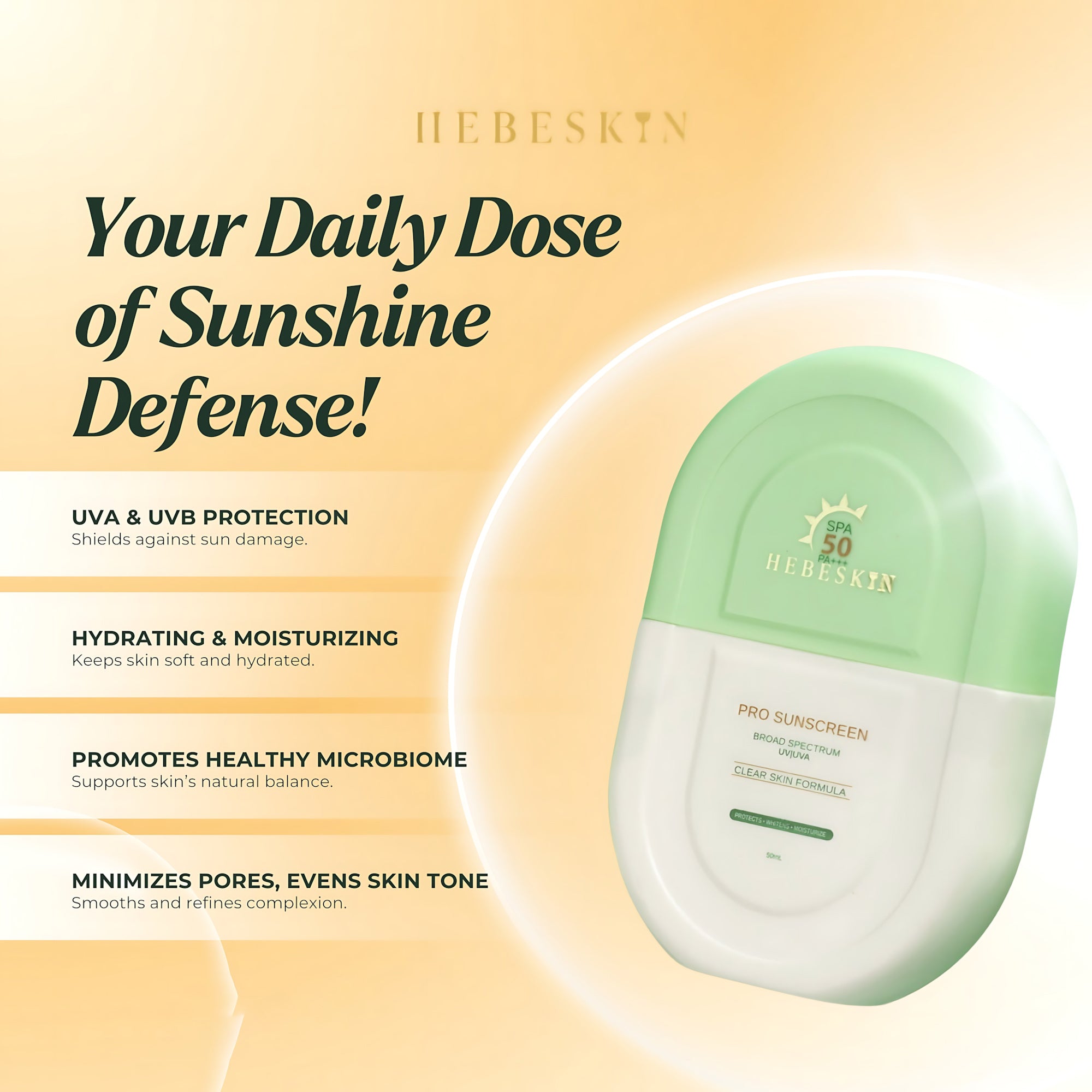 Hebeskin Pro Sunscreen SPA50 PA+++ – 50g