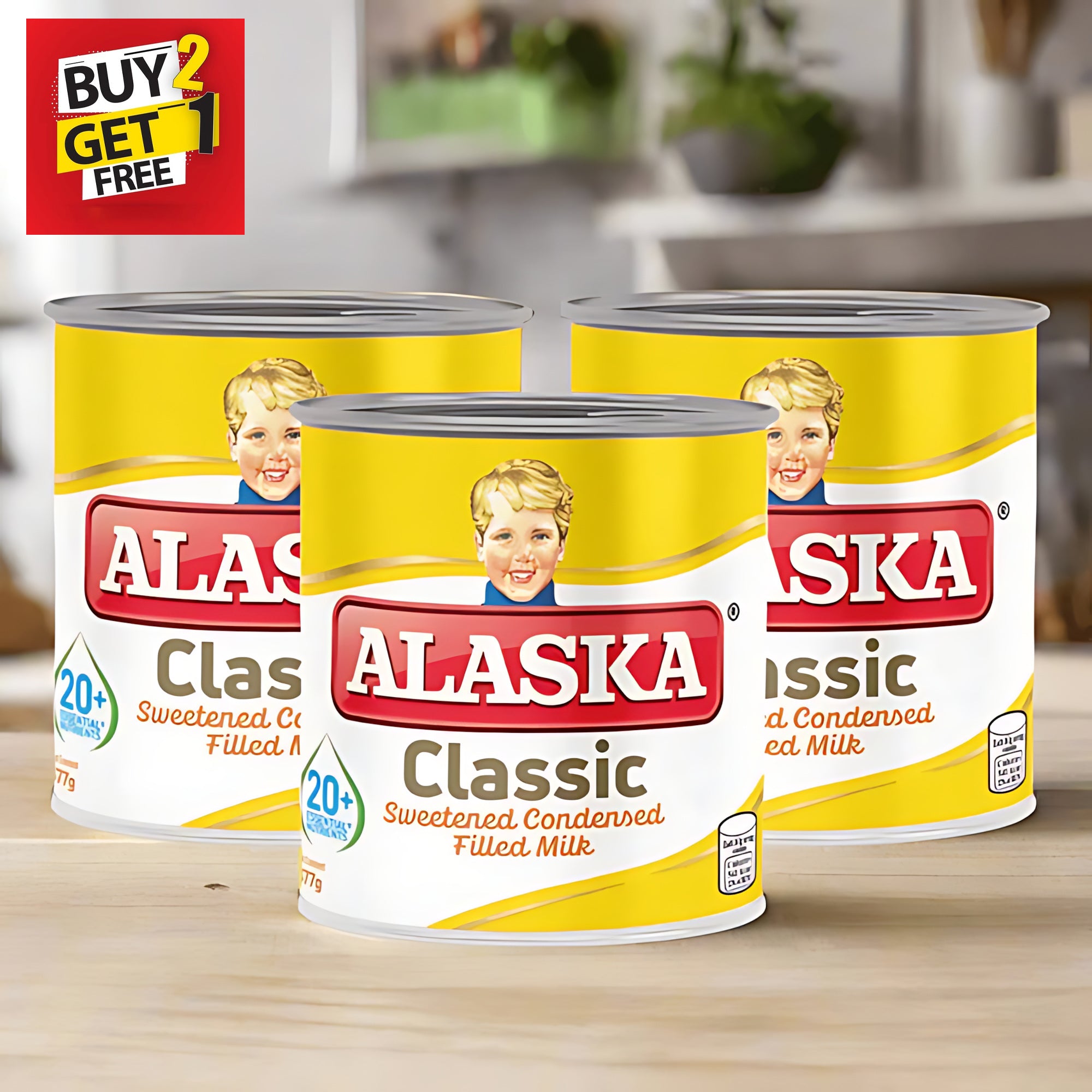 Alaska Classic Sweetened Condensed Filled Milk – 377g (2+1 Offer)