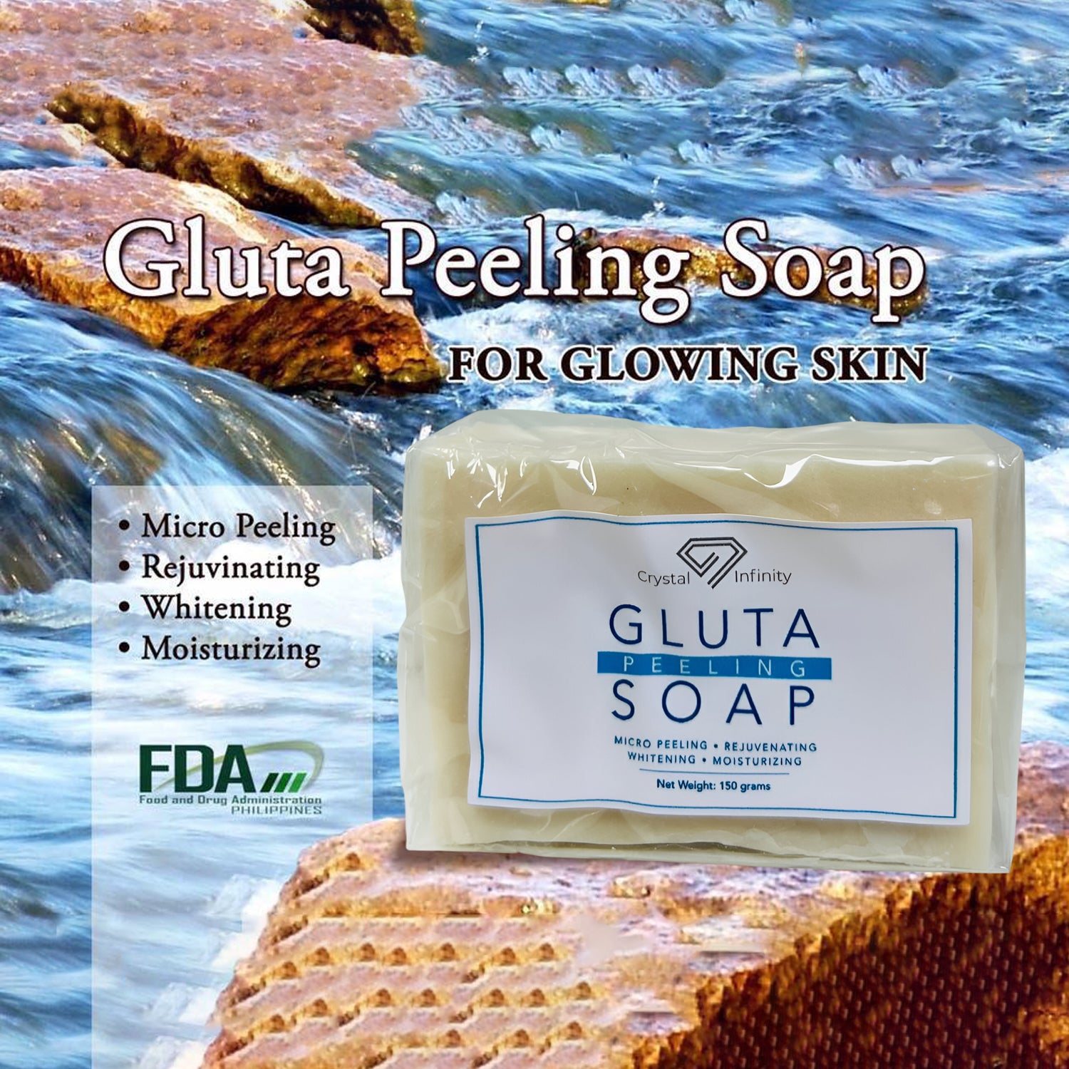Crystal Infinity Gluta Peeling Soap – 150g