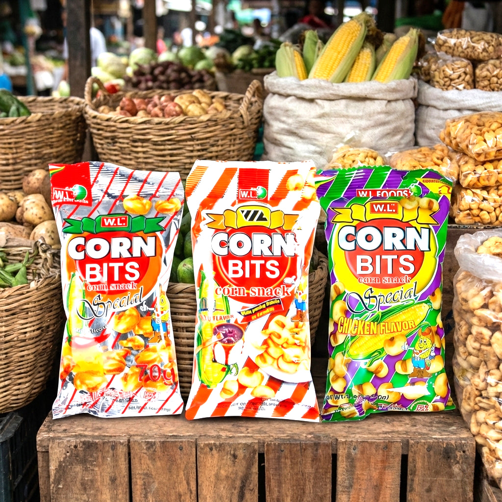 WL Food Corn Bits Snack Combo Pack – 3 Flavors (70g each)