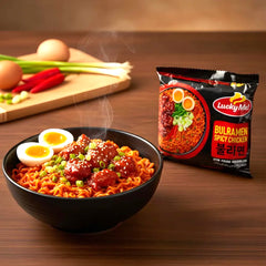 Lucky Me! Bulramen Spicy Chicken Stir-Fried Noodles – 6 x 60g