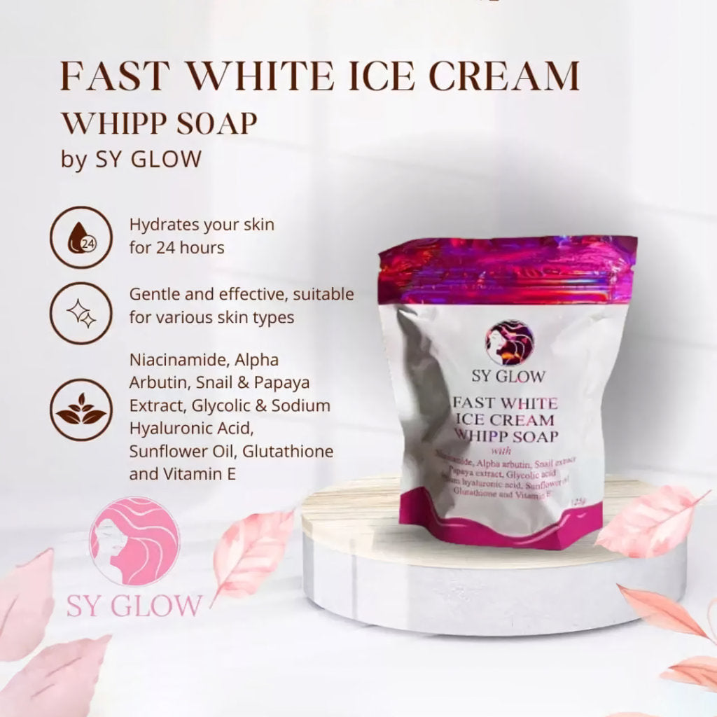 SY Glow Fast White Ice Cream Whipp Soap - 125g Sige Mart UAE SY Glow Fast White Ice Cream Whipp Soap - 125g Sige Mart UAE