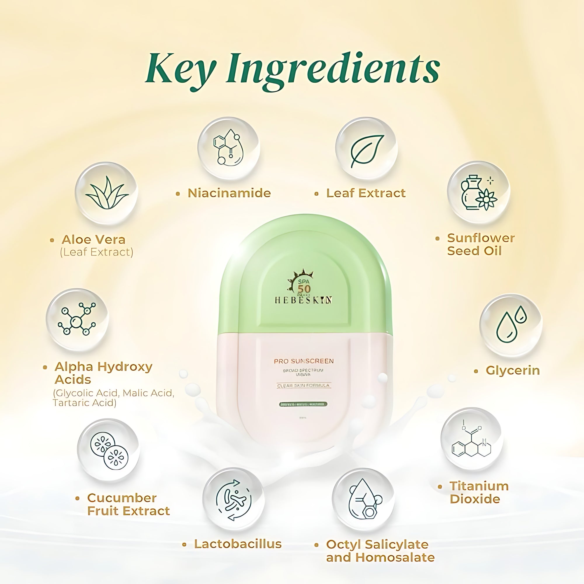 Hebeskin Pro Sunscreen SPA50 PA+++ – 50g