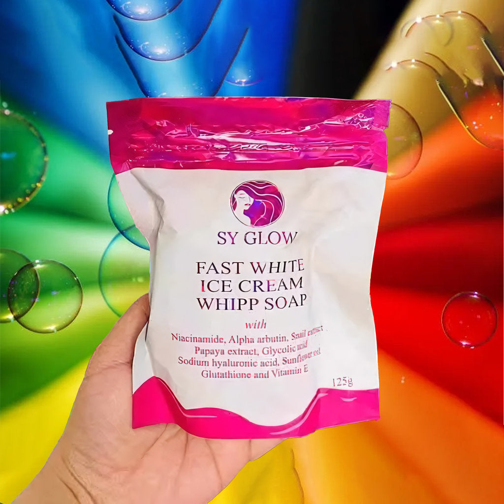 SY Glow Fast White Ice Cream Whipp Soap - 125g  Sige Mart UAE