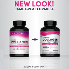 NeoCell Grassfed Collagen Peptides + Vitamin C & Biotin – 90 Tablets