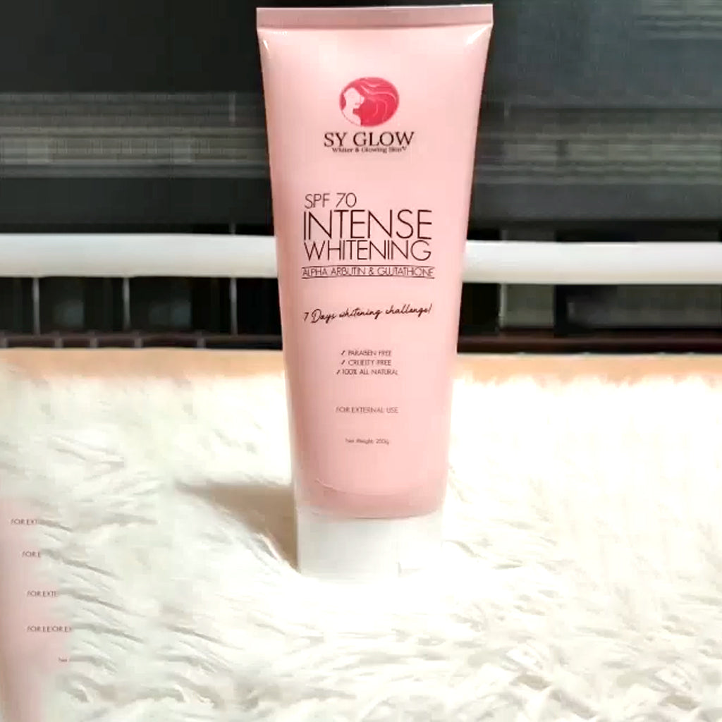 SY Glow Intense Whitening Lotion SPF 70 with Alpha Arbutin & Glutathione – 250ml