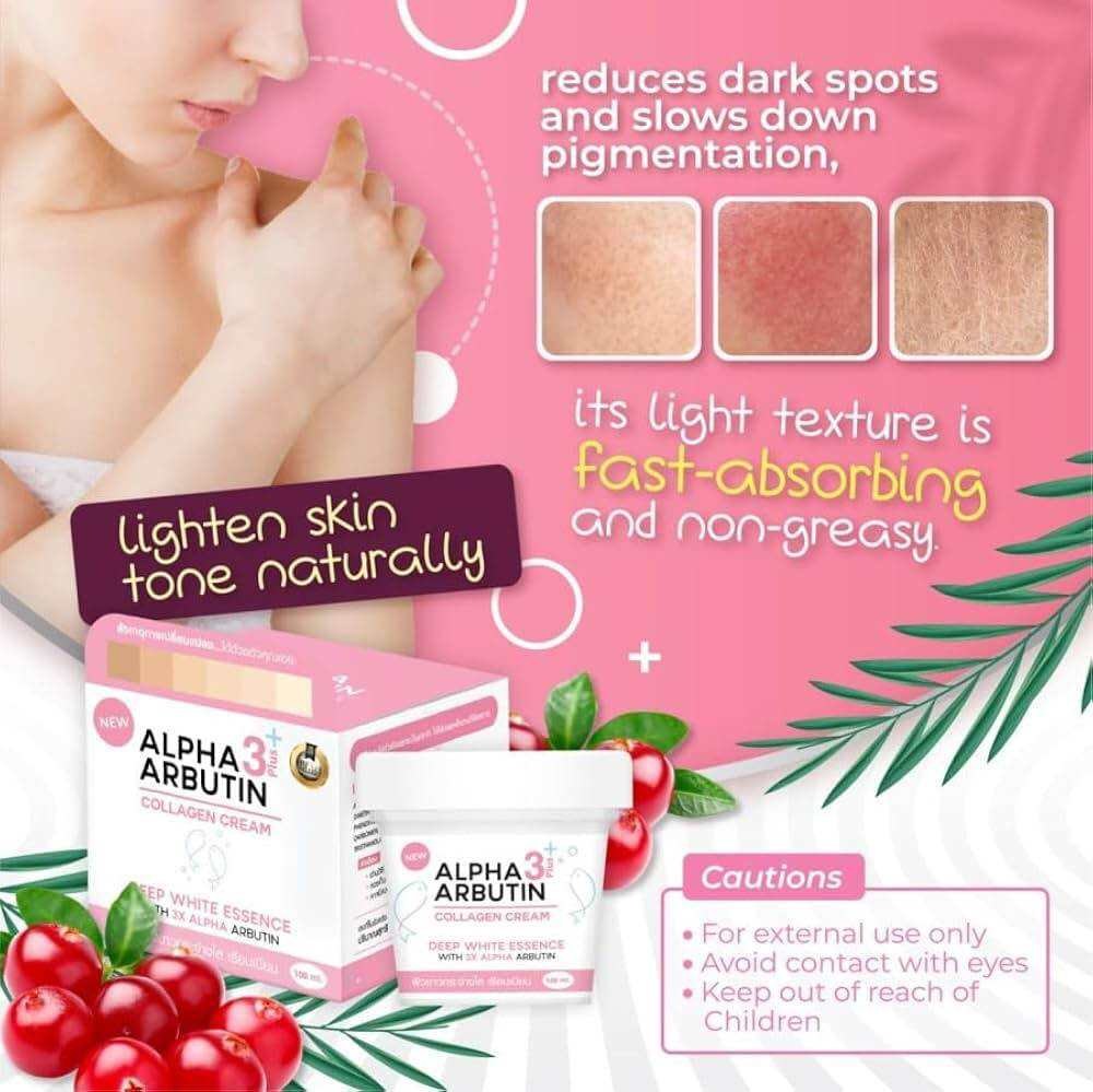 Precious Skin Alpha Arbutin 3 Plus Collagen Cream for Face and Body - 100g