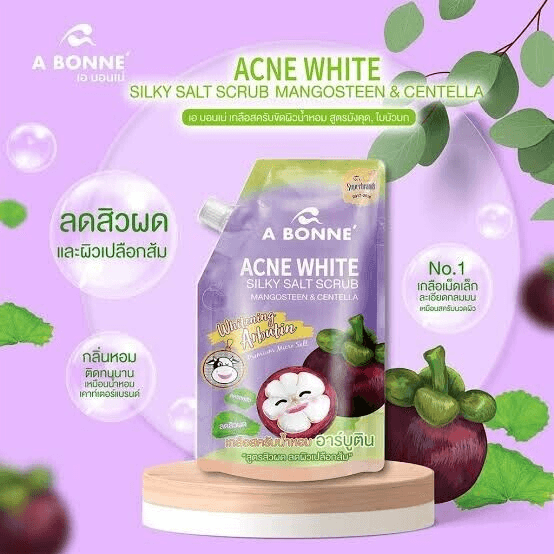 A Bonne Acne White Silky Salt Scrub Mangosteen & Centella - 350g - Pinoyhyper