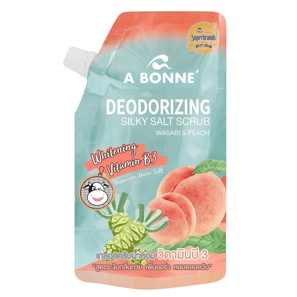 A Bonne Deodorizing Silky Salt Scrub Wasabi & Peach - 350g - Pinoyhyper