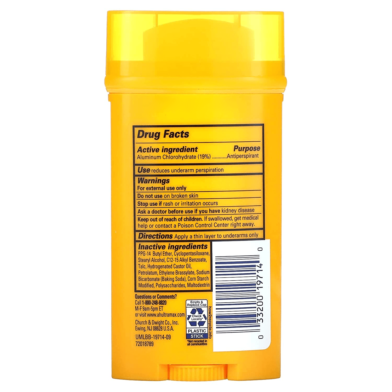 Arm & Hammer Ultra Max Solid Deodorant Unscented - 73g - Pinoyhyper