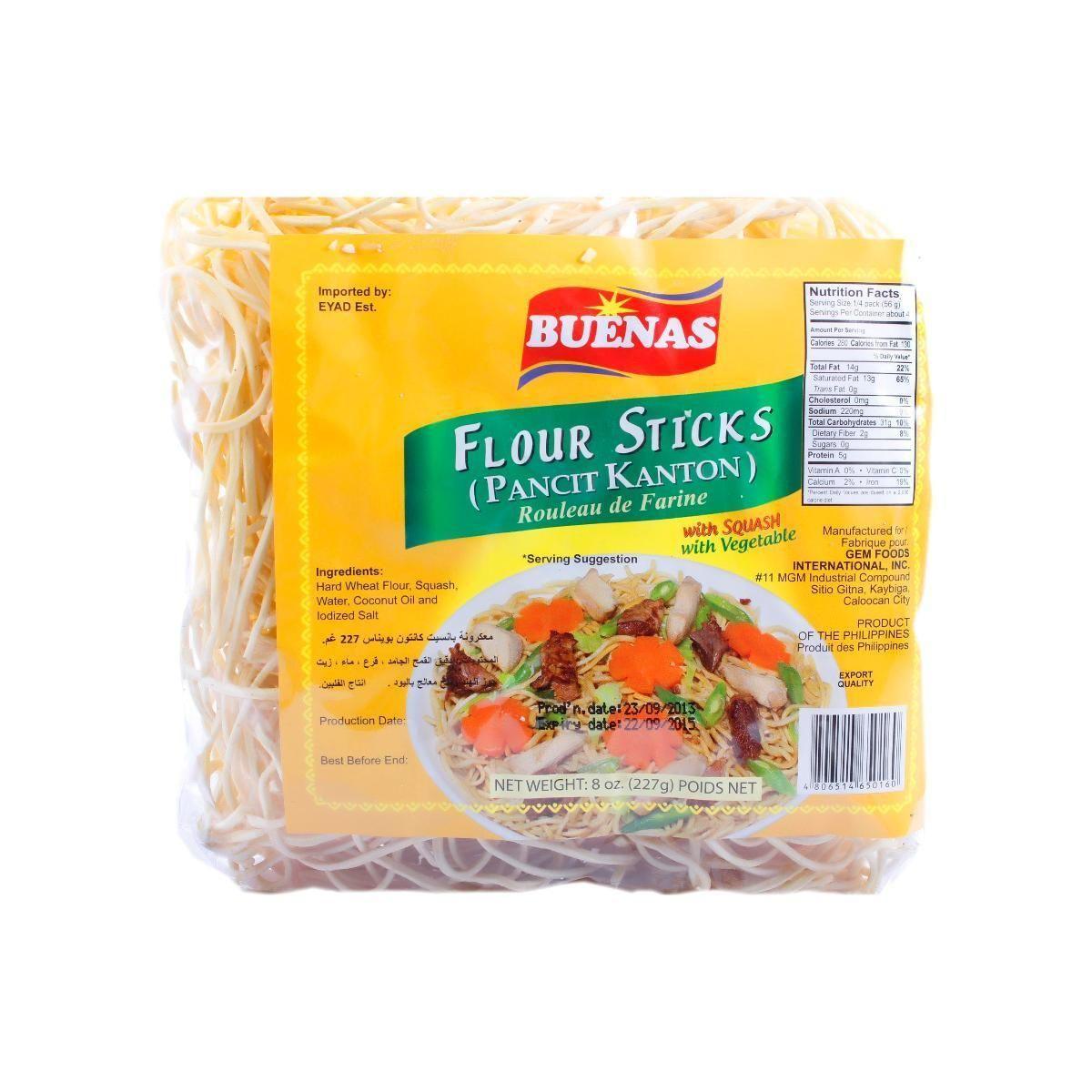 Buenas Flour Sticks Pancit Canton 227gm - Pinoyhyper