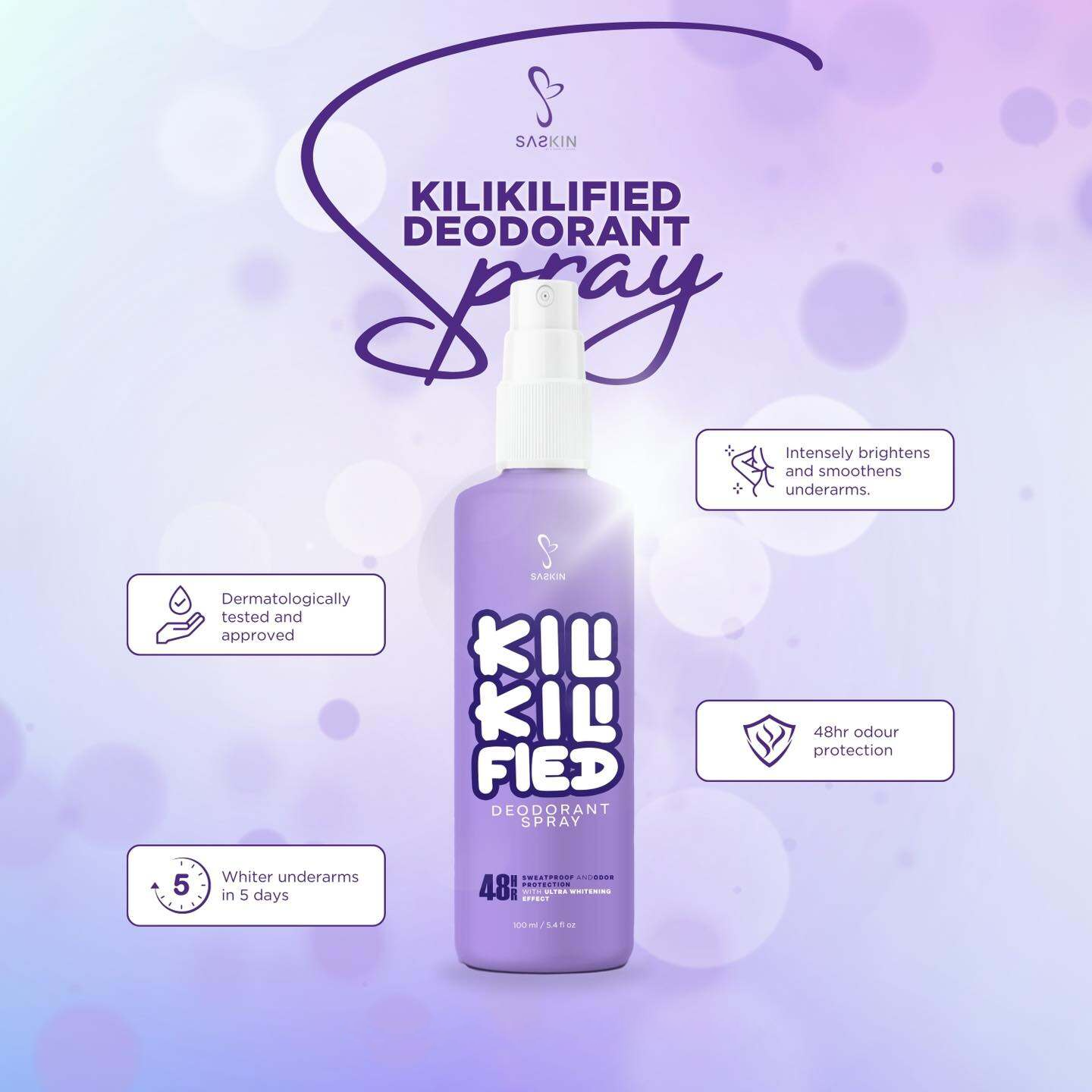 Saskin Kili Kili Fied Deodorant Spray - 60ml