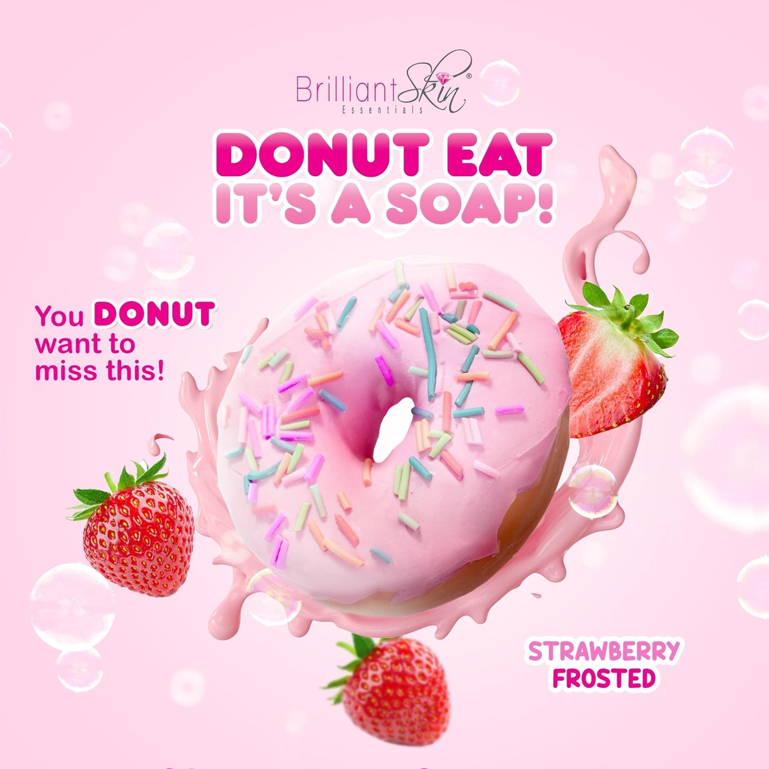 Brilliant Skin Donut Eat Its A Soap Strawberry Frosted - 90g