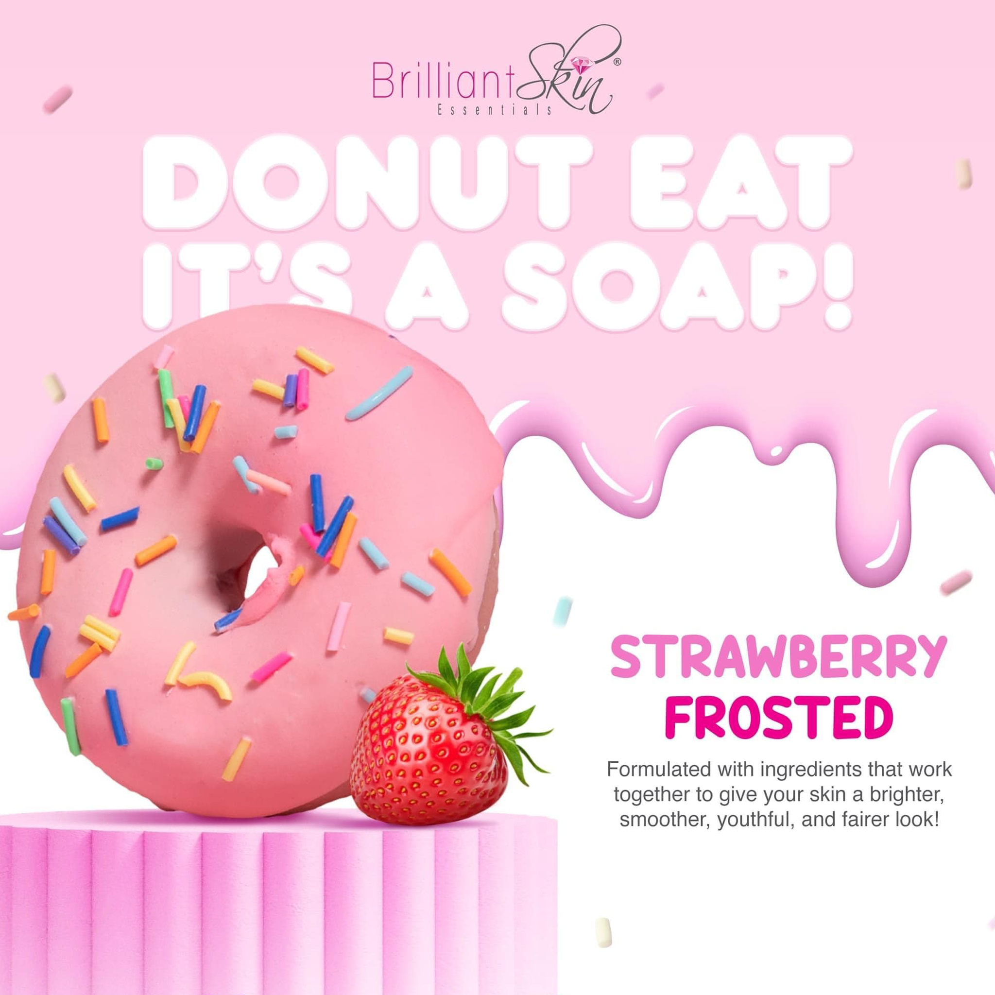 Brilliant Skin Donut Eat Its A Soap Strawberry Frosted - 90g