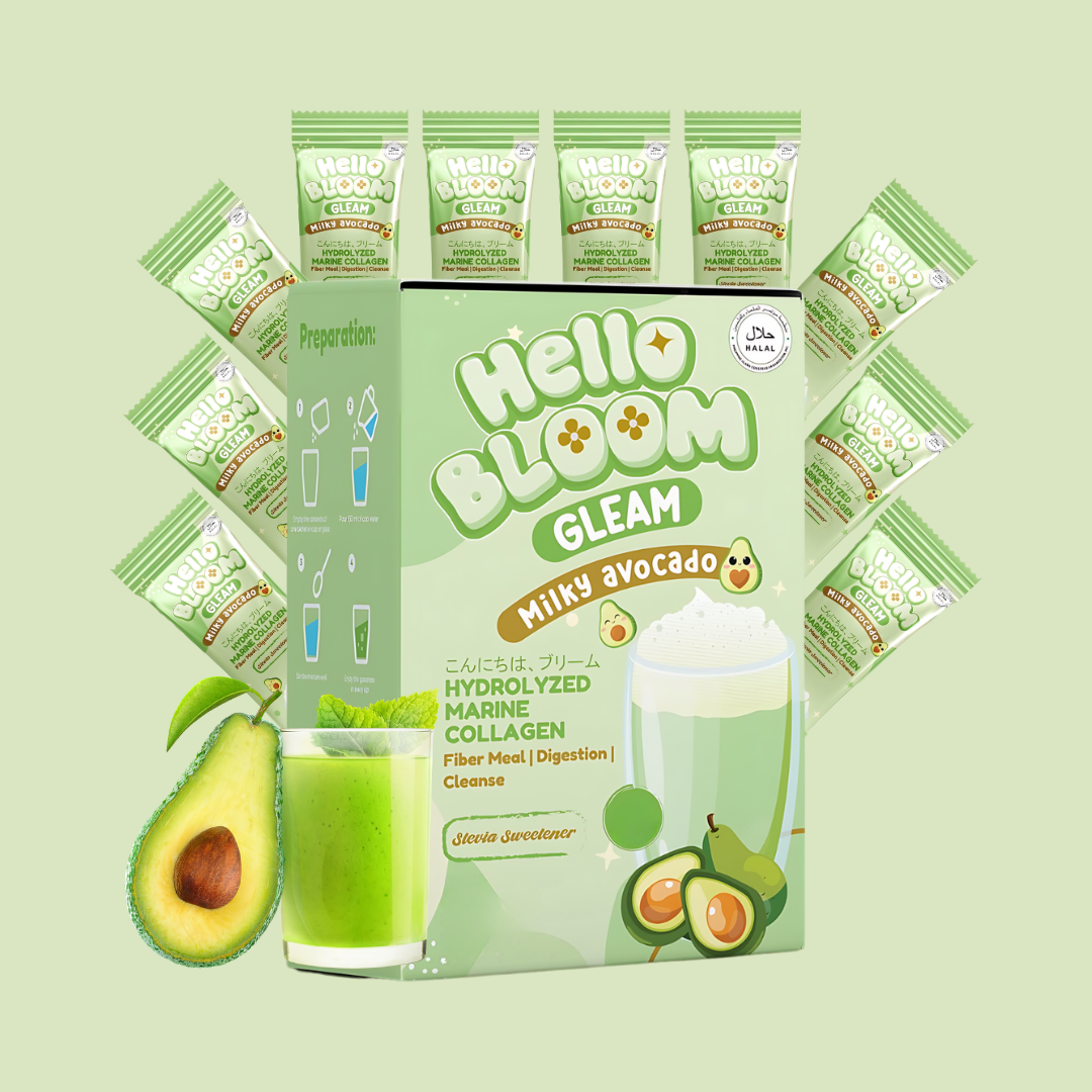 Hello Bloom Gleam Milky Avocado Collagen Beauty Supplement