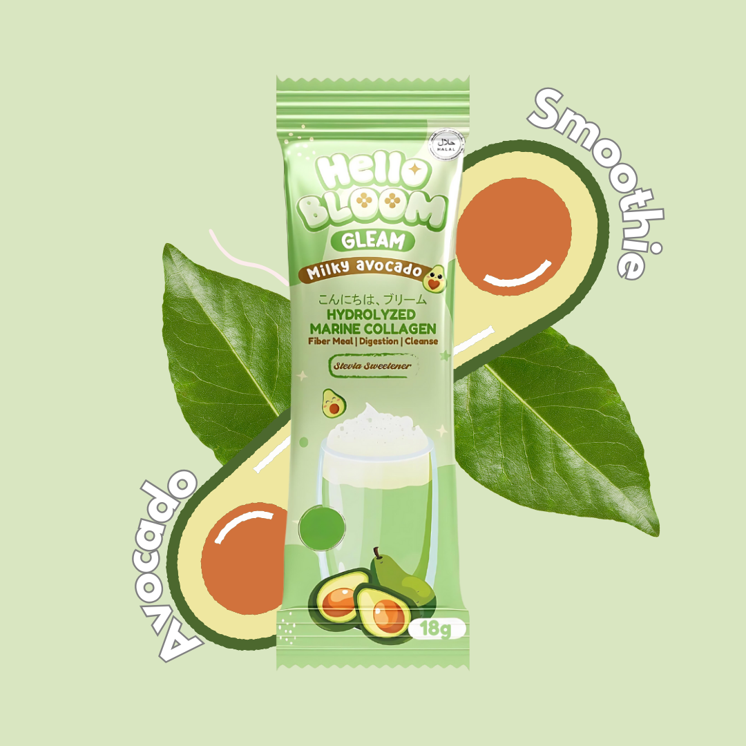 Hello Bloom Gleam Milky Avocado Collagen Beauty Supplement