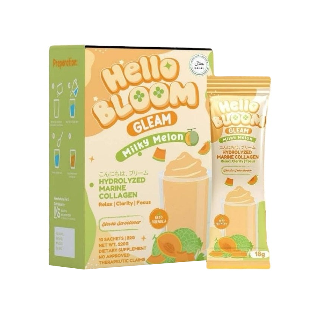 Hello Bloom Gleam Milky Melon Collagen Beauty Supplement - 220g