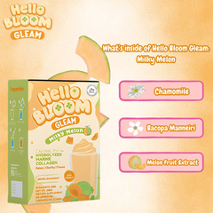 Hello Bloom Gleam Milky Melon Collagen Beauty Supplement - 220g