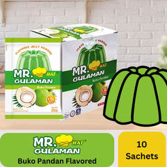 Mr. Hat Gulaman Buko Pandan Jelly Powder - 25g x 10 Sachets