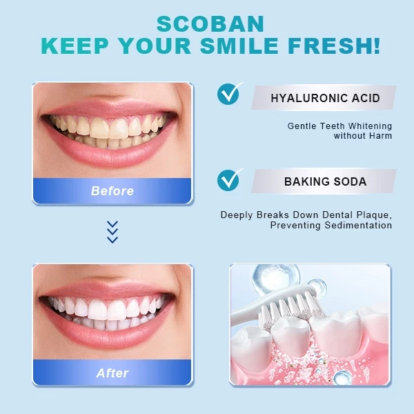 Scoban Teeth Whitening Toothpaste With Baking Soda - 200g