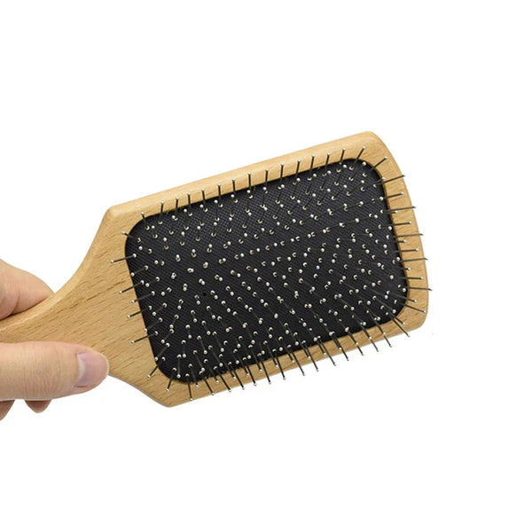 Wooden Paddle Hair Brush – Square Black