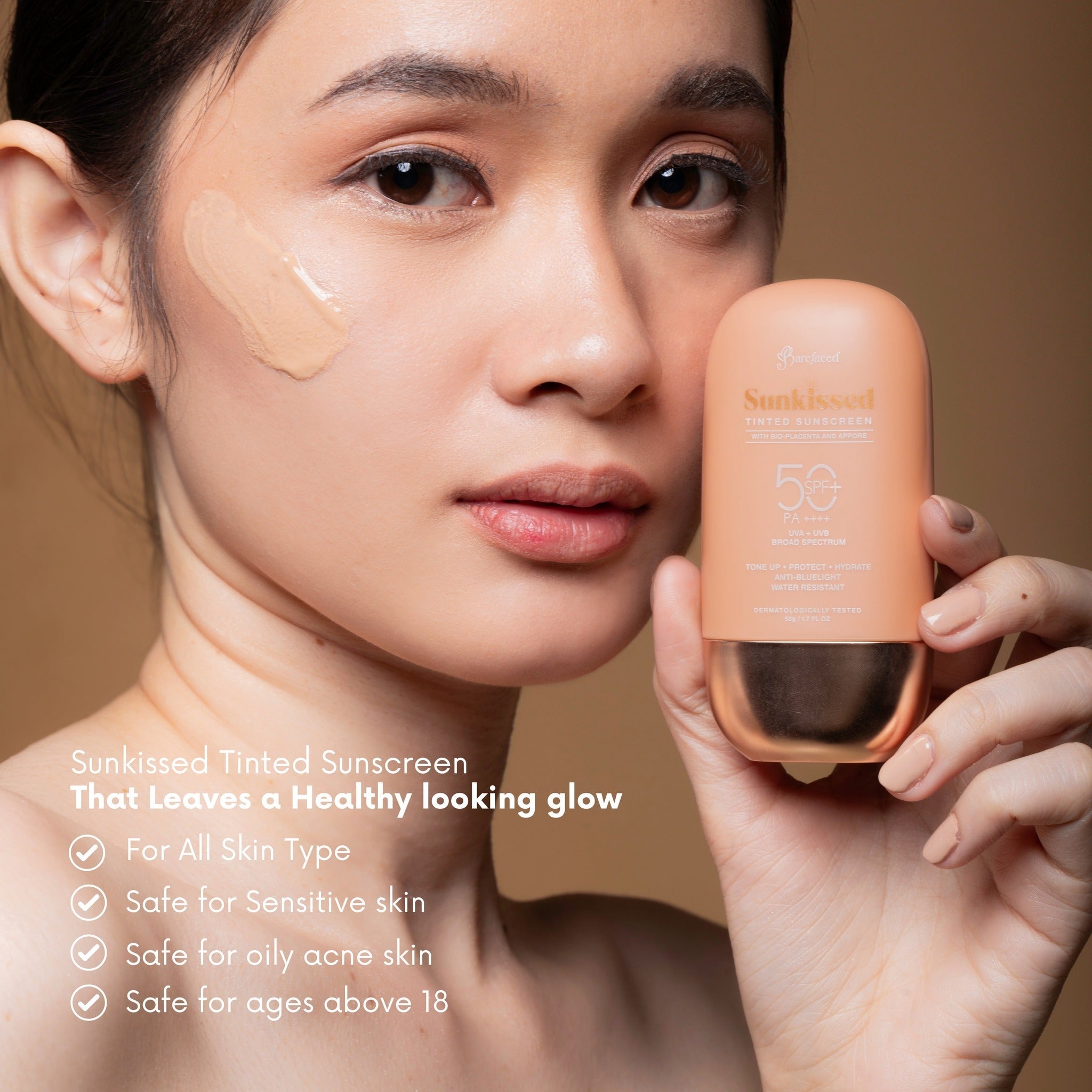 Barefaced Sunkissed Tinted Sunscreen SPF50+ PA+++ 50g