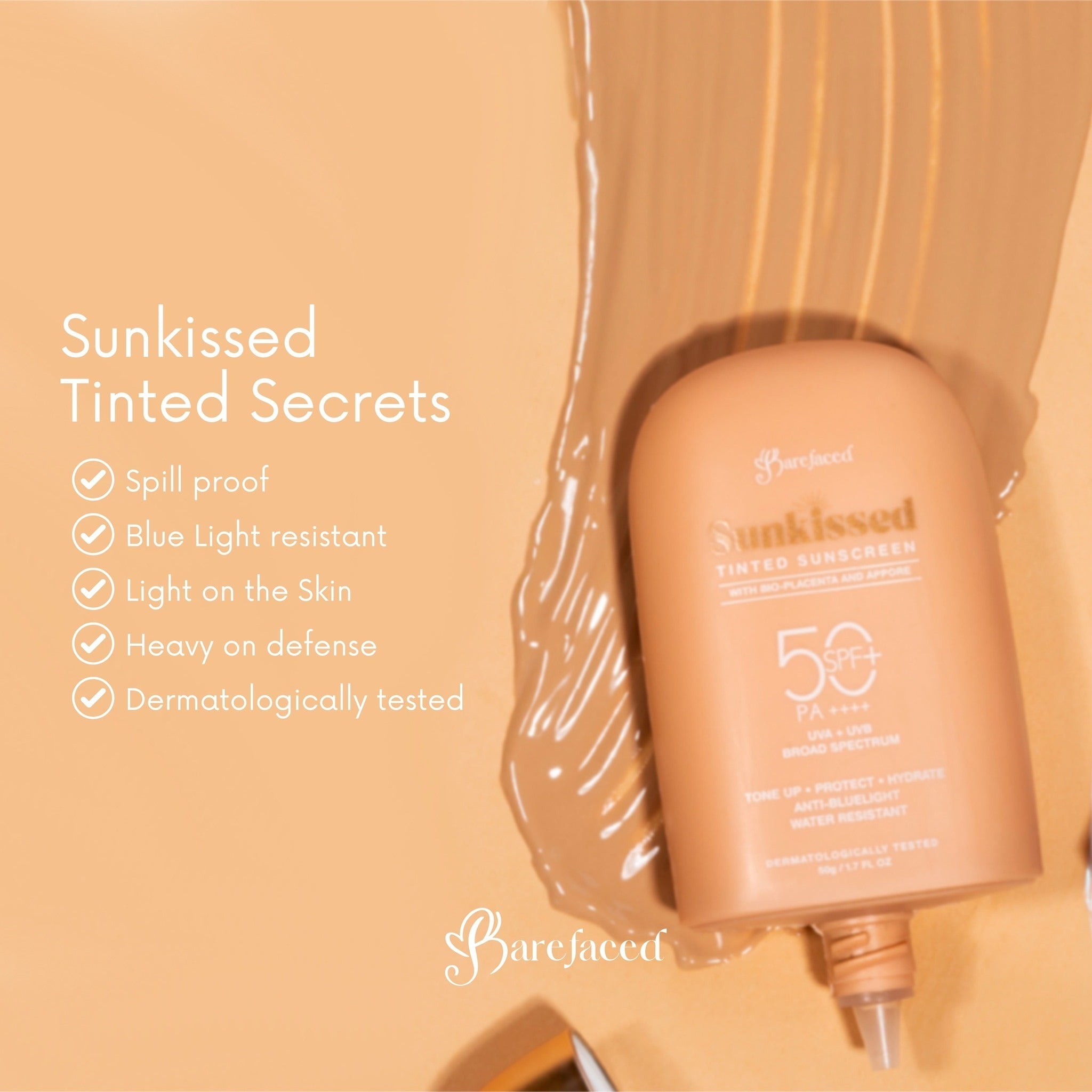 Barefaced Sunkissed Tinted Sunscreen SPF50+ PA+++ 50g