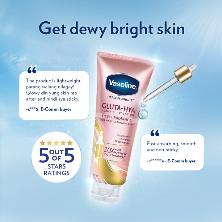 Vaseline Gluta-Hya Serum Burst Lotion Dewy Radiance - 330ml