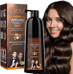 Dexe Dark Brown Argan Speedy Hair Color Shampoo - 420ml