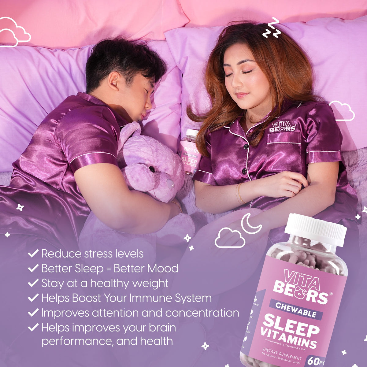 Vita Bears Sleep Vitamins Gummies Supplements