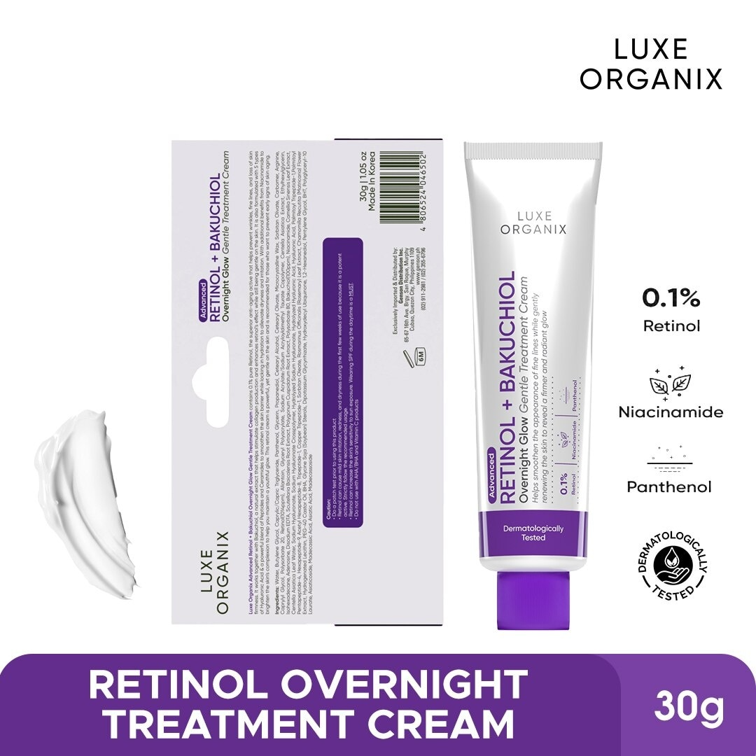 Luxe Organix Retinol + Bakuchiol Overnight Glow Gentle Treatment Cream - 30g