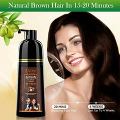 Dexe Dark Brown Argan Speedy Hair Color Shampoo - 420ml