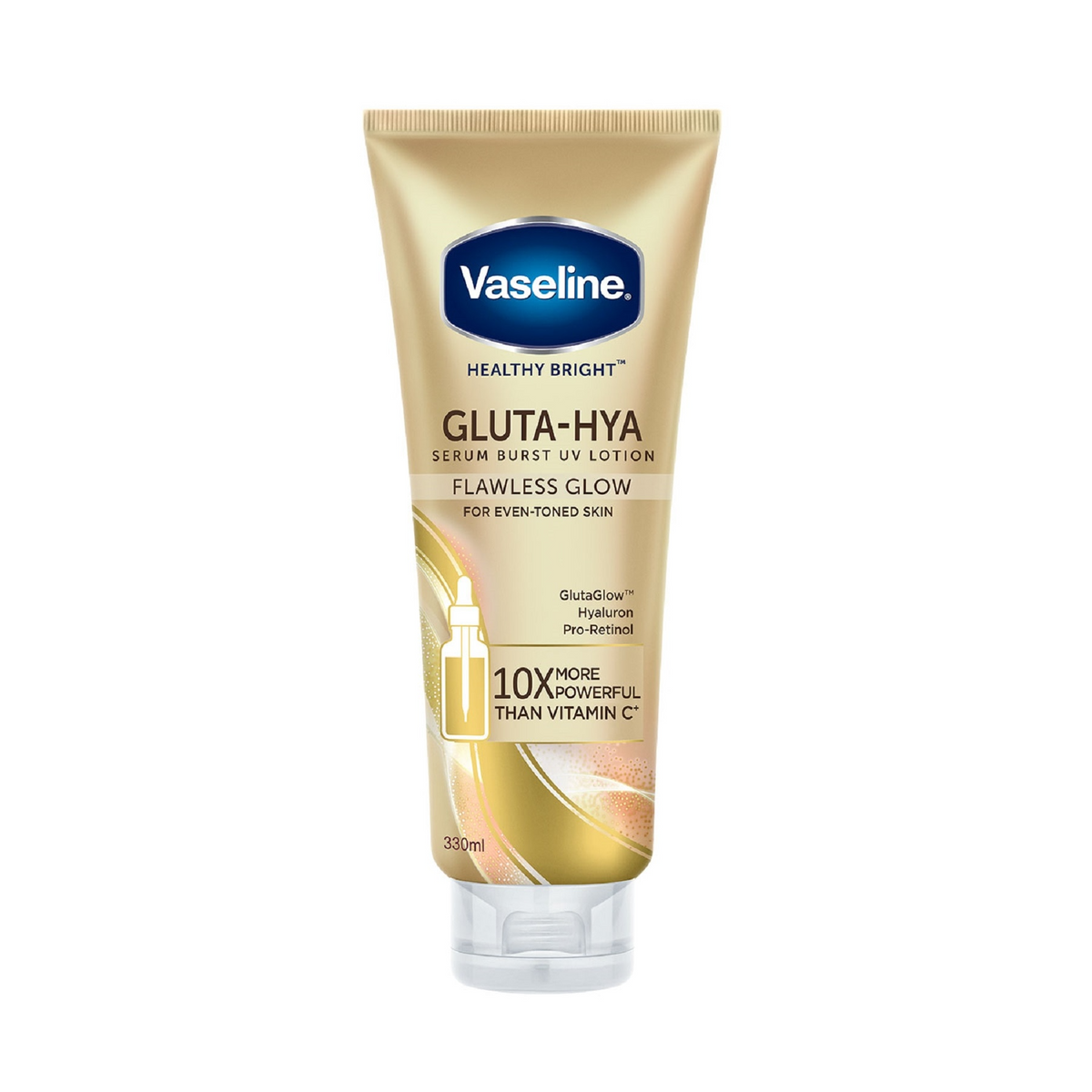 Vaseline Gluta-Hya Serum Burst UV Lotion Flawless Glow - 330ml