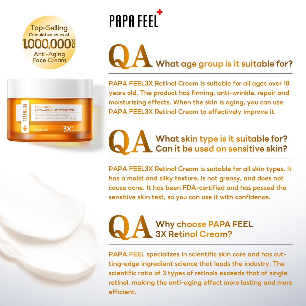PAPA FEEL 3X Retinol Anti-Aging Moisturizer - 30g
