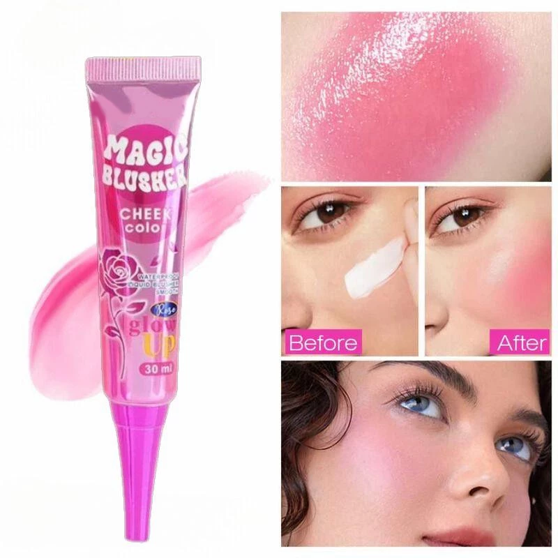 Kiss Beauty Magic Blusher Cheek Color Rose Glow Up - 30ml