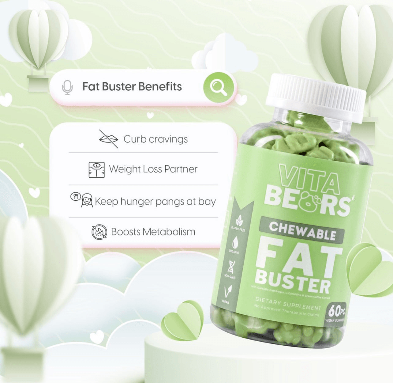 Vita Bears Fat Buster Crave Gummies Supplements