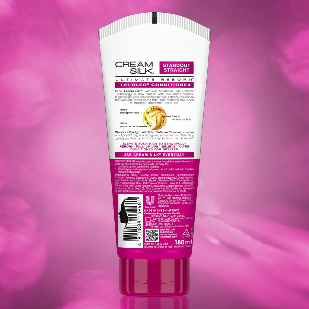 Cream Silk Conditioner Standout Straight Pink 180ml