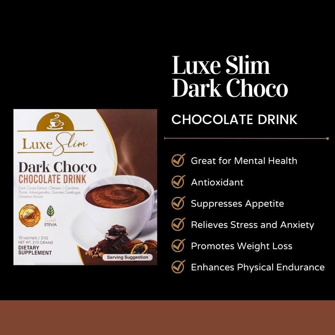 Luxe Beauty Dark Choco Chocolate Drink - 210g