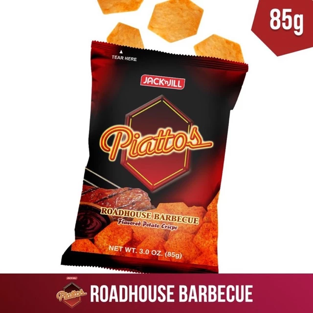 Jack N Jill Piattos Potato Crisps Roadhouse Barbecue 85gm