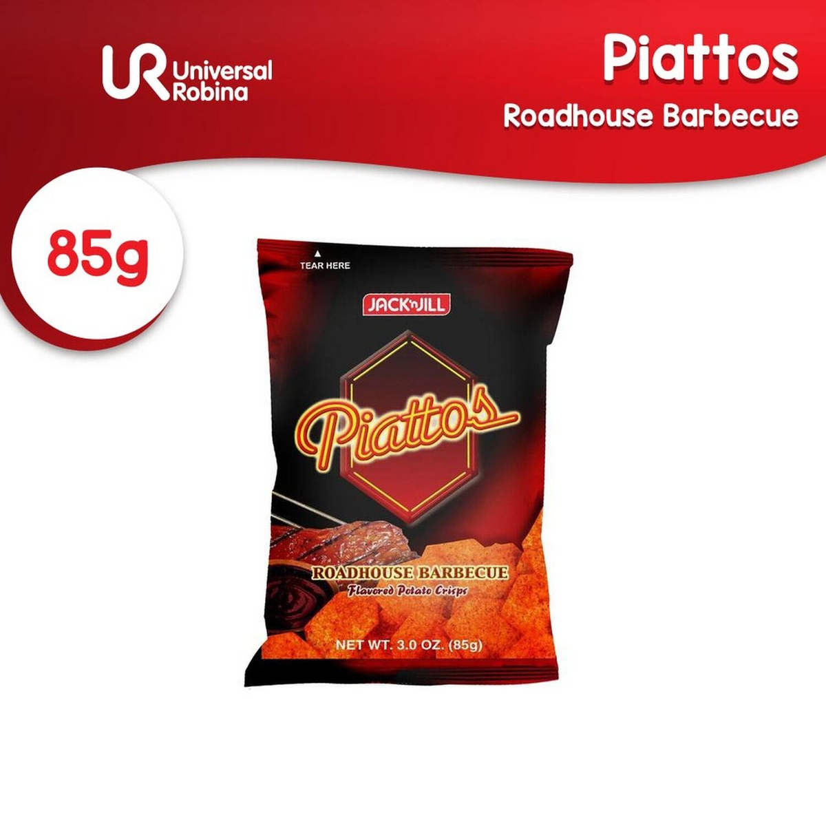 Jack N Jill Piattos Potato Crisps Roadhouse Barbecue 85gm