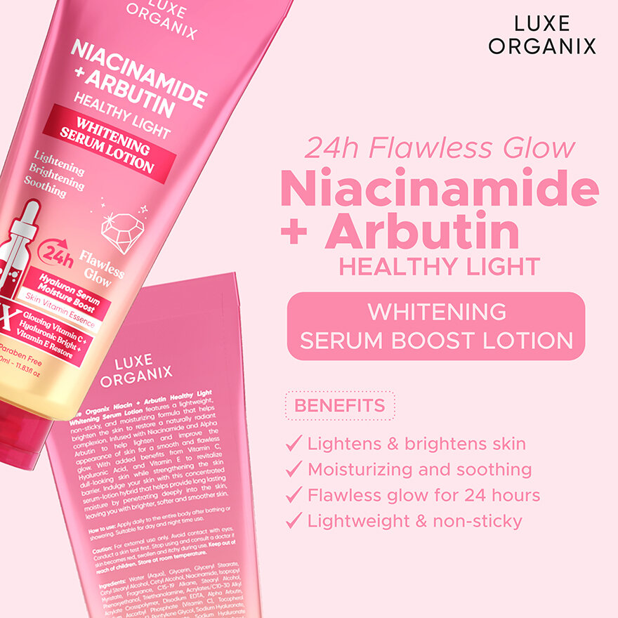 Luxe Organix Niacinamide + Arbutin Healthy Light Whitening Serum Lotion - 350ml