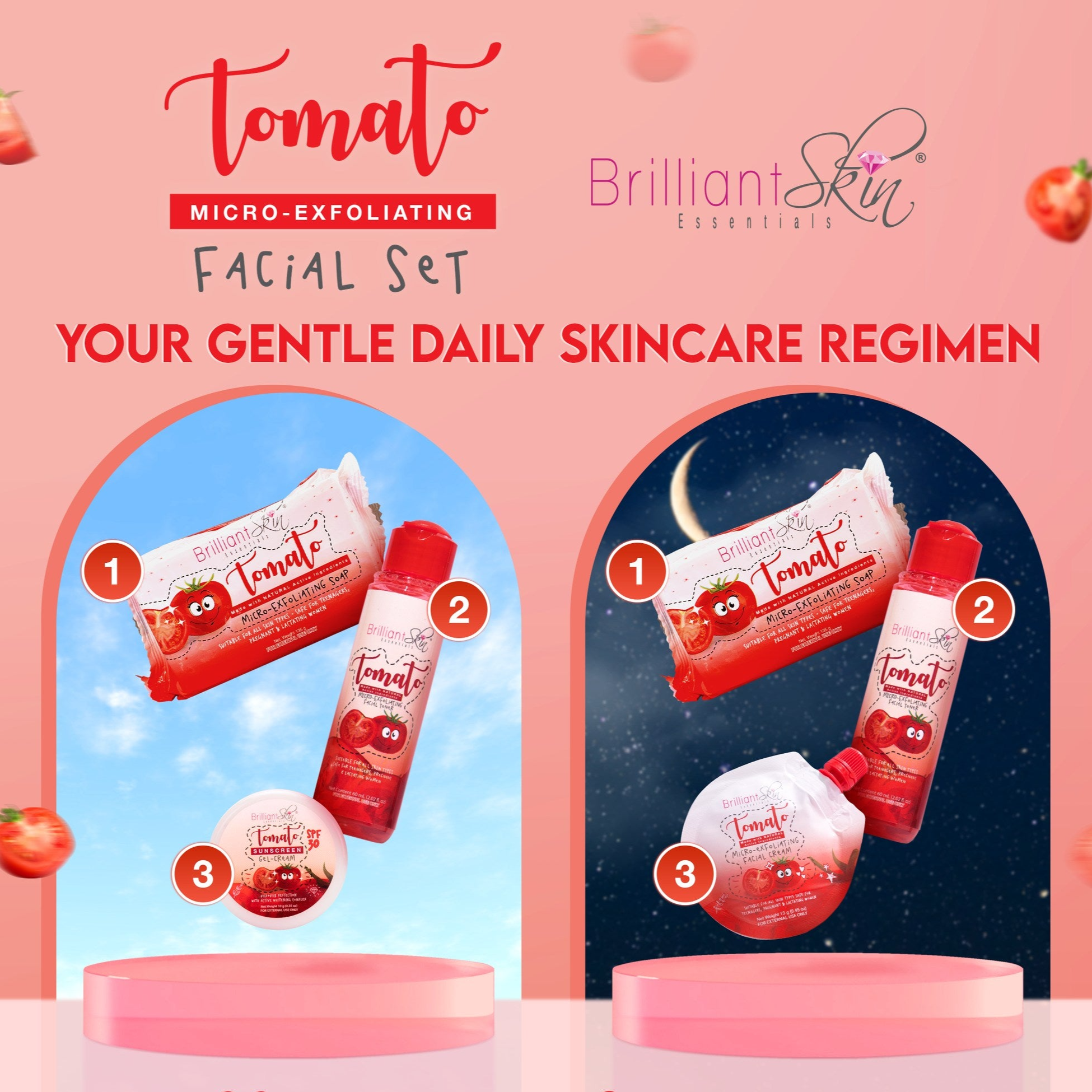 Brilliant Skin Essentials Tomato Micro - Exfoliating Facial Set