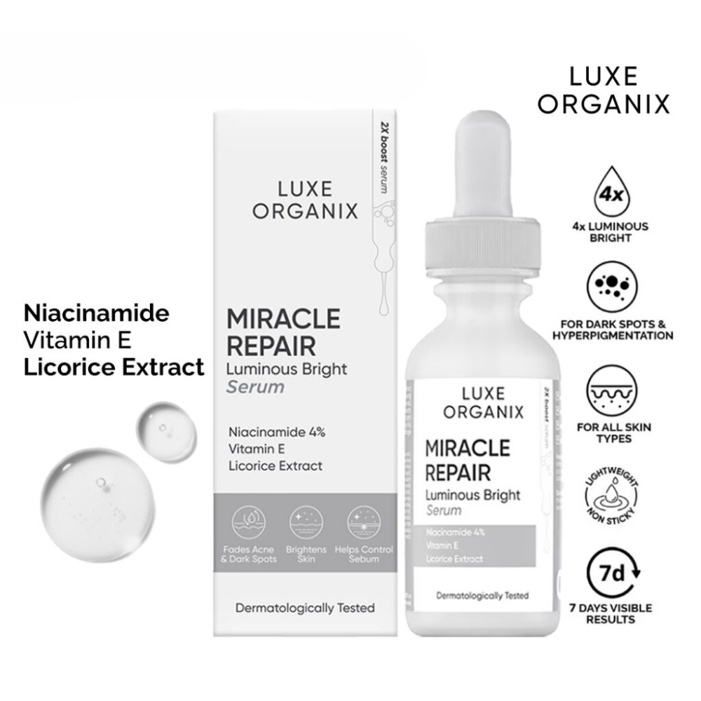 Luxe Organix Miracle Repair Luminous Bright Face Serum - 30ml