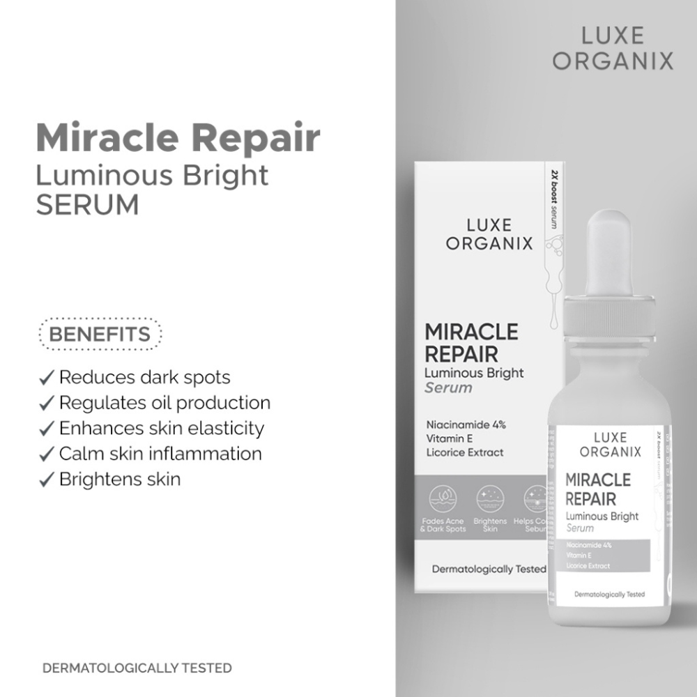 Luxe Organix Miracle Repair Luminous Bright Face Serum - 30ml