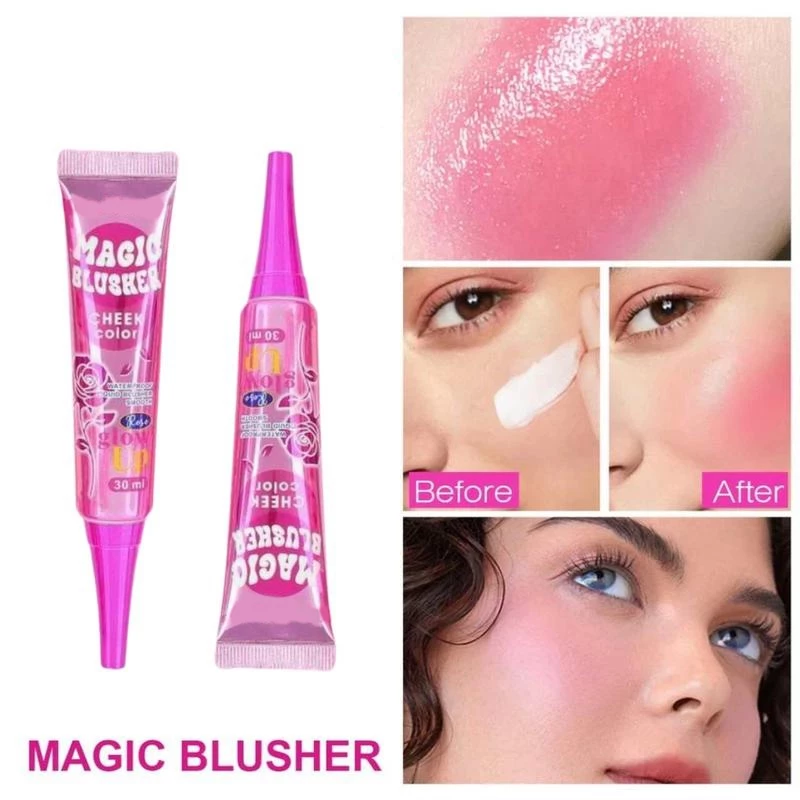 Kiss Beauty Magic Blusher Cheek Color Rose Glow Up - 30ml