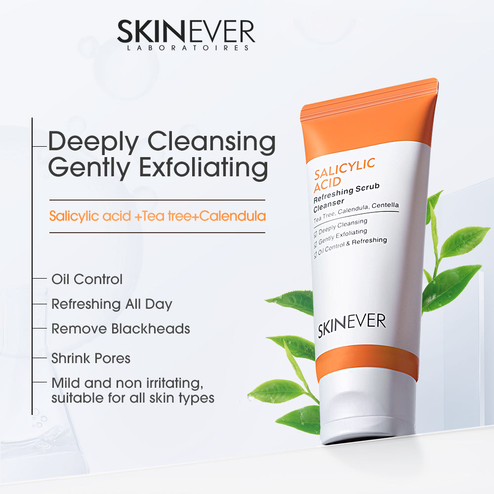 Skinever Salicylic Acid Refreshing Scrub Cleanser - 75ml