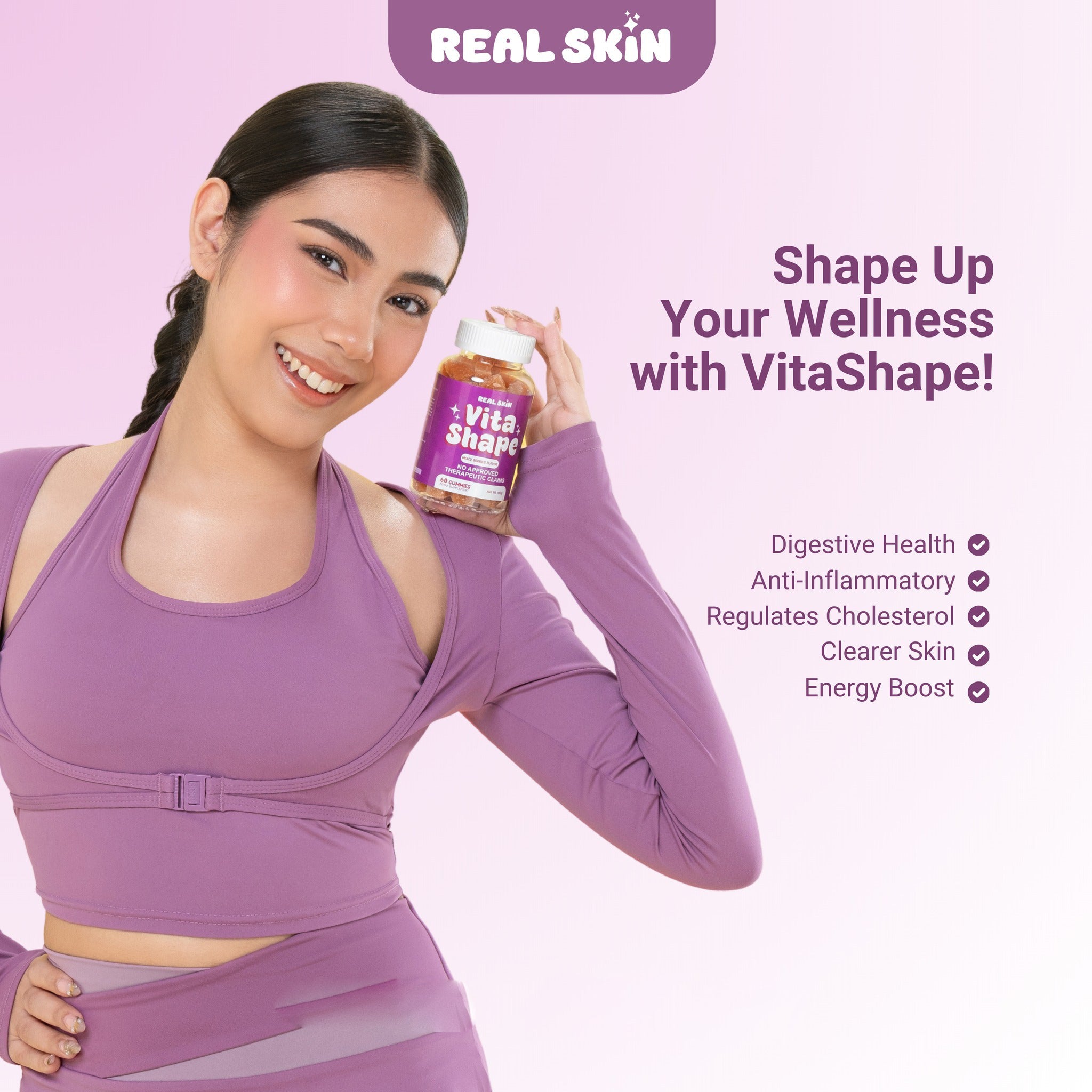 Real Skin Vita Shape Mixed Berries Flavor - 60 Gummies